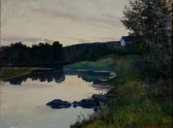 Kesäilta (öljy kankaalle)