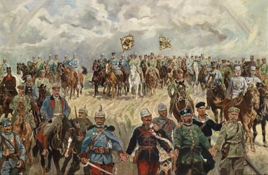 Liittoutuneiden monarkit komentajansa kanssa ensimmäisessä maailmansodassa 1914-1918