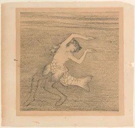 Figuuri yhdelle Reinin tyttäristä Richard Wagnerin The Rhinegold -sarjaan, c. 1913.