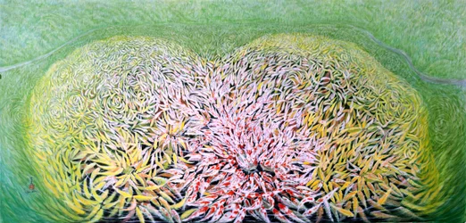 Glorious Entry, 2011 (itämainen guassi riisipaperilla)