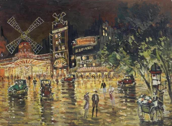 Le Moulin Rouge. Mitat: 40,5 x 55,6 cm. Yksityiskokoelma