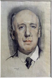 Muotokuva kirjailija Fjodor Sologubista (Fiodor Sologub) (1863-1927) (Kirjoittaja F. Sologubin muotokuva). Konstantin (Konstantin) Andrejevitš Somovin (1869-1939) teos, akvarelli paperille