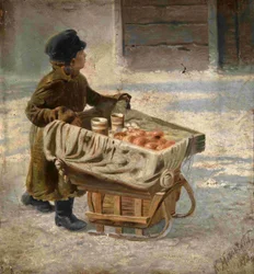 Poika. Tutkielma laskiaisjuhlaa varten Pietarin Amiraliteettiaukiolla, noin 1869