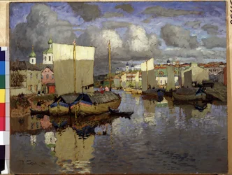 ""Pihkova"" Konstantin (Konstantin) Gorbatovin (1876-1945) maalaus 1919 Venäjän valtionmuseo, Pietari