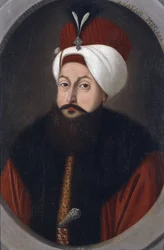 Sulttaani Selim III (1761-1808) - Konstantin Kapidaglin kuva (toimii 1789-1806), n. 1800 - Öljy pahville, 37x26 - Yksityiskokoelma