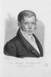 Runoilijaprinssi Pjotr Andrejevitš Vjazemskin muotokuva 1792-1878.
