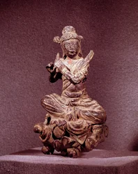 Art Coreen: kultaisen pronssin Apsaran esitys, joka on Celeste. Silla-kausi (7.-10. vuosisata). Korean kansallismuseo