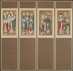 Processional Scene, Choson-dynastia (väri paperille ja silkille)