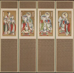 Processional Scene, Choson-dynastia (väri paperille ja silkille)