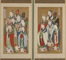 Processional Scene, Choson-dynastia (väri paperille ja silkille)