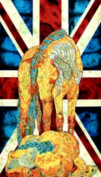 Värikäs Union Jack -hevonen