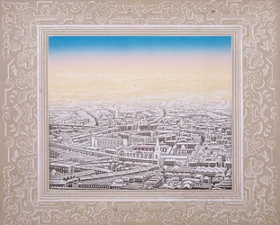 Ilmakuva Lontooseen koristeellisella reunuksella, c1845