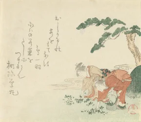 Kaksi tyttöä kerää uudenvuoden yrttejä, 1797.