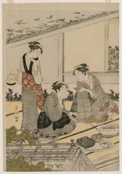 Naiset teehuoneessa, 1780-luvun loppu.