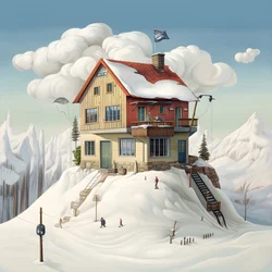 Talo, jossa on hiihtohattu 1