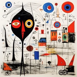 Surrealistisia kuvituksia Joan Miró. 2