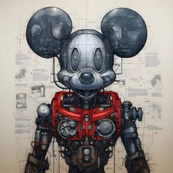 Cyberpunk Mikki Hiiri 1:n tekniset piirustukset