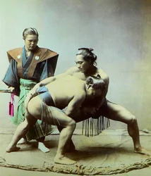 Sumopainijat, n. 1880 (kuva)