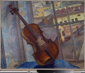 Viulu. Kuzma Sergejevitš Petrov Vodkin (Petrov-Vodkin) (Kouzma Petrov Vodkin) (Petrov-Vodkin) (1878-1939), öljy kankaalle