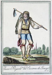 Nuori talonpoika Limogesin ympäristöstä - J. Grasset St Sauveurin "" Encyclopédie des voyages -kirjassa, Deron, Pariisi