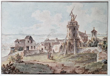 Goblainin Chappe-lennätin tornin huipulla, 1700-luvun loppu