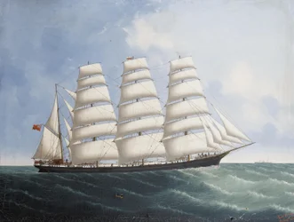 Clipper-alus "Lynton" merellä Kalkutan edustalla.
