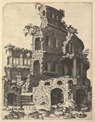Basilikan rauniot sarjasta Ruinarum variarum fabricarum delineationes painter..., 1554.