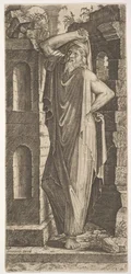 Pyhä Filippus seisoo vasen käsi lantiolla ja oikea käsi hänen..., 1545.