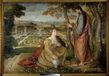 Noli Me Tangere Kristus ja Maria Magdaleena. Lambert Sustrisin (1515-1568) maalaus