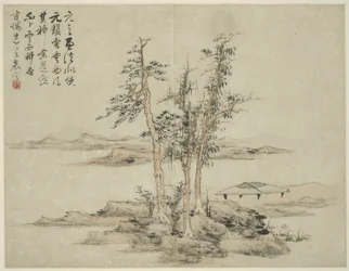 Maisema muinaisten mestareiden tyyliin: Ni Zanin (1301-1374), Cao Zhibon (1272-1355) jälkeen