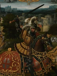 Detalhe da Lenda de São Jorge (óleo sobre painel)finlandês