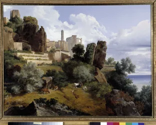 Näkymä Roquebrunelle, Italia (öljy kankaalle)