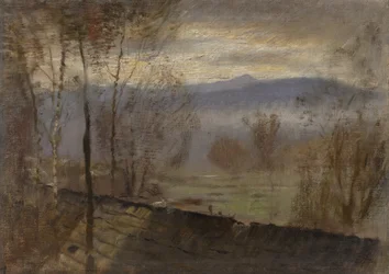 Iltamaisema joen kanssa, c. 1880.