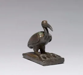 Ibis, 664-30 eKr. (pronssi, kiinteä valettu, kultaisia upotuksia)