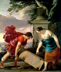 Theseus ja hänen äitinsä Aethra, n. 1635-36