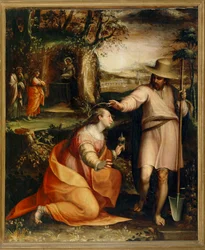 Kristus ilmestyy Maria Magdaleenalle - Noli me tangere ... (maalaus kankaalle)