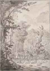 Metsästysjuhlat Marlyssa 1600-luvun lopulla tai 1700-luvun alussa.
