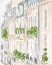 Pariisin rakennuksia, n.2023 (akvarelli)