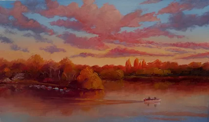 Aalipiirakan auringonnousu, 2025 (öljy kankaalle)