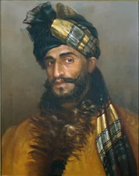 Pathan sowar, 25th Cavalry (Frontier Force), c.1908 (oil on canvas)
