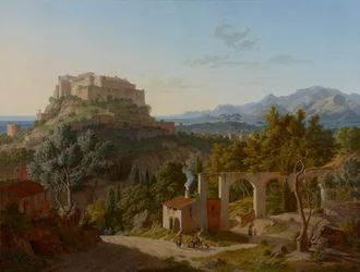 Maisema ja Massa di Carraran linna, 1827