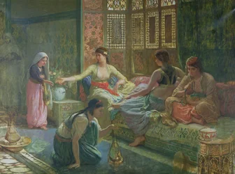 Haaremin sisätila, noin 1865