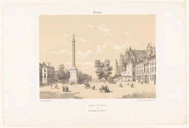 Näkymä Place Maréchal-Foch -aukiolle ja Cours Saint-Pierre -kadulle Nantesissa Nantes. Cours St. Pierre (otsikko esineessä) Contemporary France (sarjan nimi) La France de nos jours (sarjan nimi)