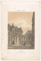Näkymä Palais Jacques-Coeurin sisäpihalle Bourgesissa Bourges. Vue interior de la maison de Jacques Coeur (otsikko esineessä) Contemporary France (sarjan nimi) La France de nos jours (sarjan nimi esineellä)