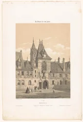 Näkymä Palais Jacques-Coeurin julkisivusta Bourgesissa Bourges. Façade de la maison de Jacques Coeur (otsikko esineessä) Contemporary France (sarjan nimi) La France de nos jours (sarjan nimi esineellä)