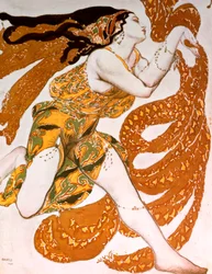 Bacchante, pukusuunnittelu Ballets Russes -tuotantoon Tcherepnins Narcisse, 1911