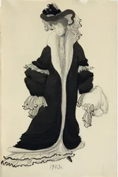 Pukusuunnittelu rouva L. Bakstille, 1903