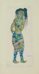 R. Hahnin pukusuunnittelu Ballet Blue Godille, 1910.