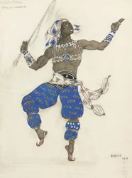 Pukusuunnittelu baletti Oriental Fantasy Ballet Hindu, 1913