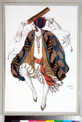 ""Jewish Dancer"" Leon Bakstin (1866-1924) suunnittelema puku Ballets Russes -balettiin ""Cleopatre""